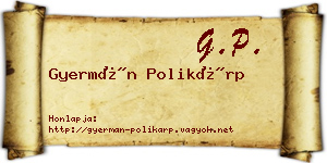 Gyermán Polikárp névjegykártya